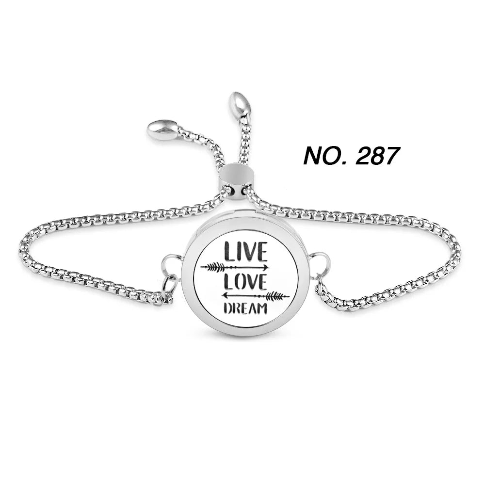 Tree of Flower Essential Oil Diffuser Bracelet for Women Stainless Steel Locket Adjustable Chain Bracelets Aromatherapy Jewelry